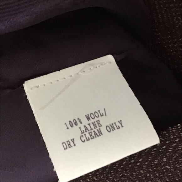 Lafayette 148 New York Wool Maroon Burgundy Tweed Herringbone Fitted Jacket 4 - Picture 5 of 8